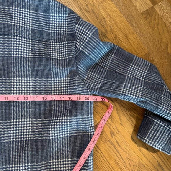 Reformation Giles Plaid Wool Shirt Jacket / Blue / M - Picture 14 of 16